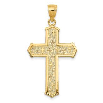 Diamond2Deal 14k Yellow Gold Passion Cross Pendant