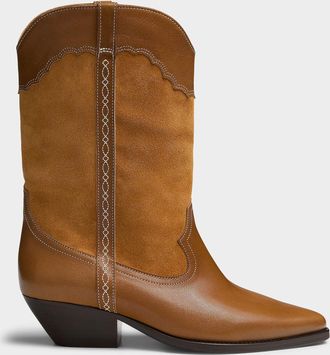 Isabel Marant Womens Duerto leather and suede cowboy boots