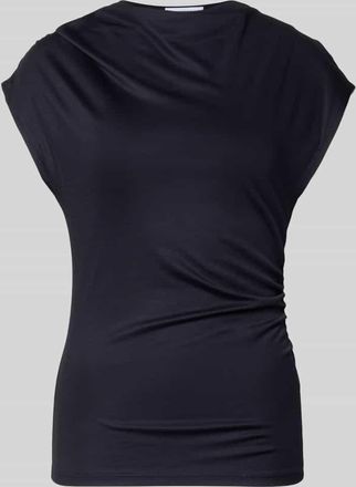 Comma T-Shirt aus Viskose mit Rundhalsausschnitt in Marine, Gr&ouml;&szlig;e 34