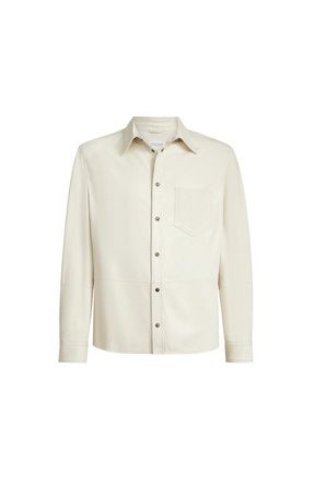 Brunello Cucinelli Calfskin overshirt in Ivory at Nordstrom, Size Xx-Large Eu