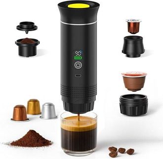 No Brand Cafetera Port&aacute;til - M&aacute;quina De Espresso - Disfruta Del Caf&eacute; En Cualquier Momento Y Lugar - Calefacci&oacute;n Autom&aacute;tica - Puerto Usb-c - Dep&oacute;sito De Agua De