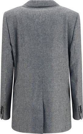 Dolce & Gabbana Womens Prince Of Wales Single Breasted Blazer Quadri-Check-Tartan Jacket