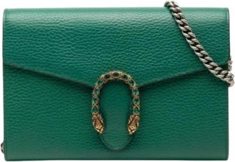 Gucci Pre-owned Cross Body Bags, female, Green, Size: ONE SIZE Pre-owned Leather Crossbody Bag