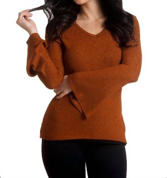 French Kyss Supersoft Bell Sleeve Top In Spice