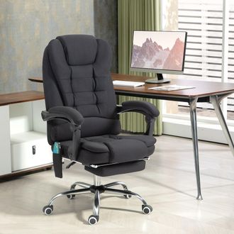 Vinsetto High Back Vibration Massage Office Chair with Heat Footrest Black