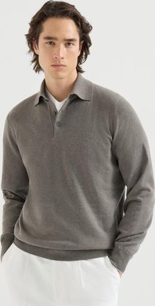 Brunello Cucinelli Cashmere knit polo shirt in Military at Nordstrom, Size 58