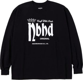 Neighborhood T-shirt a maniche lunghe con logo - Nero