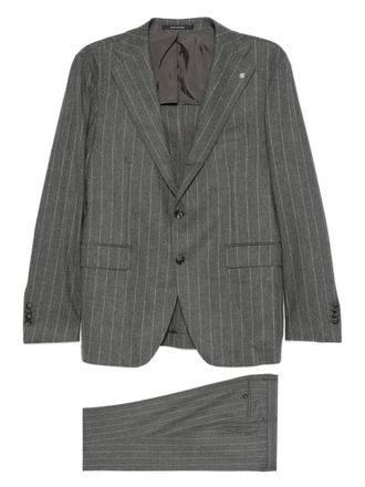 Tagliatore Suit With Gray Pinstripe Jacket And Trousers