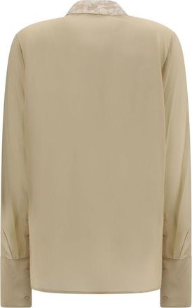 Fendi Womens Beige Silk Dress Shirt