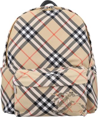 Burberry Beige Small Check-print Backpack