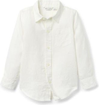 Janie and Jack The Linen Shirt in White at Nordstrom, Size 18-24M
