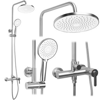 Rea Juego De Ducha Rea Js-h1190n Ontario Brush Nickiel
