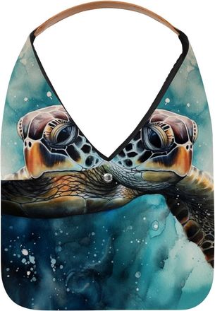 Generic Sea Turtle Reusable Lightweight Grocery Bags - Foldable Into Compact Pouch, Washable & Sturdy, Multipurpose for Shopping and Travel