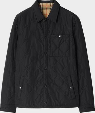 Burberry Men & apos;s Brighton Quilted Check Cotton-Blend Reversible Shirt Jacket