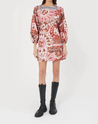 Chufy Dennis Organic Cotton Mini Dress In Hans Red