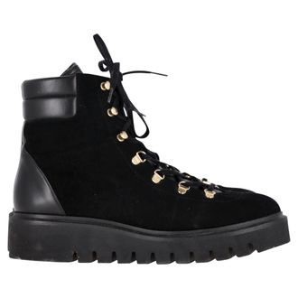 Stuart Weitzman Pre-owned Womens Chalet Hiking Boots in Black Suede - Size 42.5 EU/IT