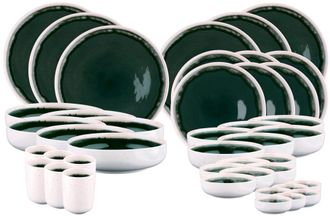 Bj&ouml;rn Borg Juego de vajilla OXYGEN - 42 Piezas - Verde y gris