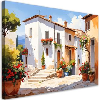 Feeby Impresi&oacute;n De Imagen, Paisaje De Calles Coloridas De La Toscana, 100x70