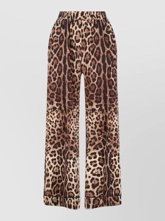 Dolce & Gabbana animal print wide leg relaxed trousers