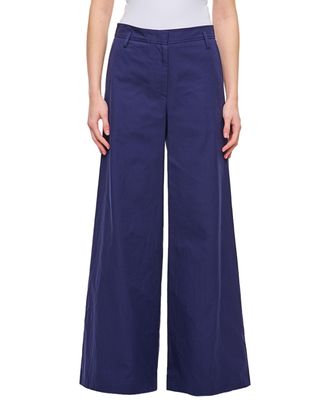 Alberto Biani High-Waisted Wide-Leg Trousers With Belt Loops And Welt Pockets