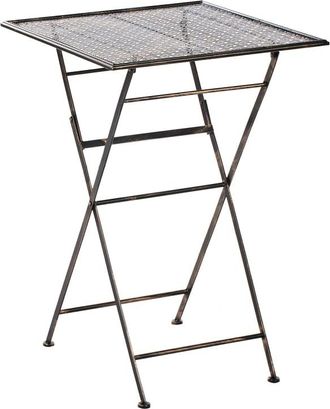 Beliani Mesa plegable 2 personas de metal negro