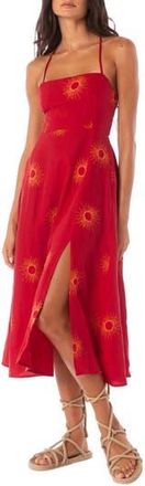 Maaji Eclipse Remi Linen Cover-Up Midi Sundress in Red at Nordstrom Rack, Size Medium