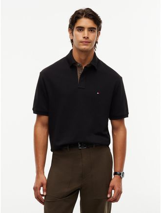 Tommy Hilfiger Mens Classic Fit Corduroy Accent Polo - Black - L