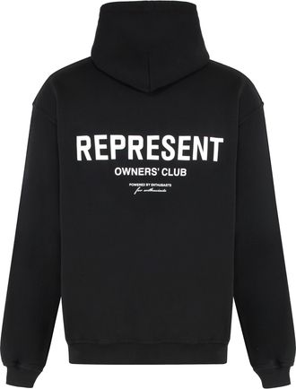 Represent Mens Black Cotton Hoodie Body: Cotton; Ribbing: Jumpers Sweater