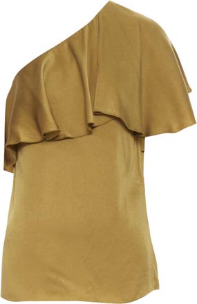 Lanvin Alber Elbaz acetate layer one shoulder evening top