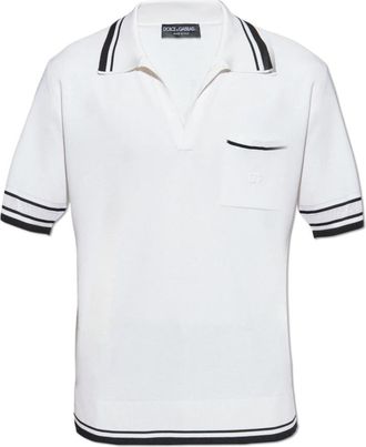 Dolce & Gabbana Polo met zak - Heren - Polos - Wit - S - Tops