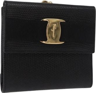 Ferragamo Pre-owned Long Wallet - Dames - Vintage Accessoires - Zwart - ONE Size - Leer - Vintage
