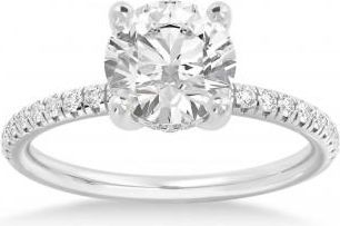 Allurez Diamond Hidden Halo Pave Engagement Ring 14k White Gold (0.26ct)