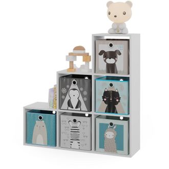 Vicco Estanter&iacute;a Escalonada, Blanco, 105 X 107.5 Cm Con Cajas Plegables Opt.2