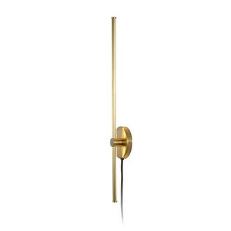 Jonathan Y Designs Anton 1-Light Modern Minimalist Iron Adjustable Bar Integrated LED Plug-In Sconce in Brass Gold at Nordstrom