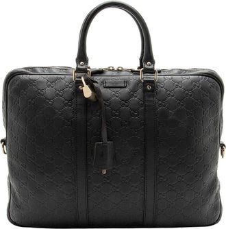 Gucci Black Guccissima Leather Briefcase (Authentic Pre-Loved)