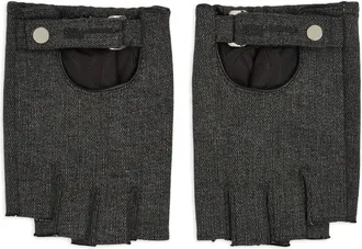 Karl Lagerfeld fingerless denim gloves - women - Cotton/Polyester - M - Black