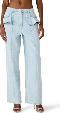 Steve Madden Chlo Flounce Detail Jeans in Sulphur Spring at Nordstrom, Size 24