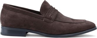 Infinity Leather Mens Black Suede Moccasin Loafers Smart Slip-On Shoes