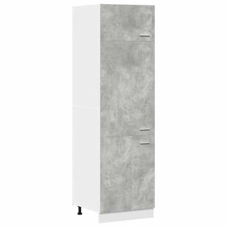 Berkfield Home Refrigerator Cabinet Lyon Concrete Grey 60x57x207 cm Engineered Wood | Size: 60 x 57 x 207 cm