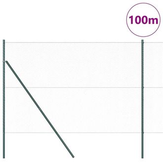 Berkfield Home Hexagon Fence Grey 1.6x100 m Steel in Dark Green