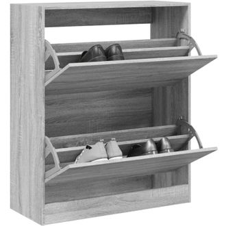 vidaXL Scarpiera Grigio Sonoma 80x34x96,5 cm in Legno Multistrato - Vidaxl
