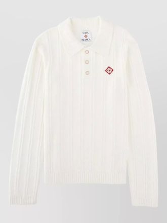 Casablanca collared knit sweater ribbed texture design
