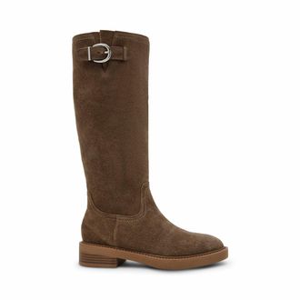 Steve Madden Platte leren laarzen van su&egrave;de La Rue