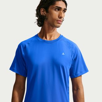 Nike Mens Nike ACG Wildsee Dri-FIT Short-Sleeve Base Layer Top in Blue | IO1452-405