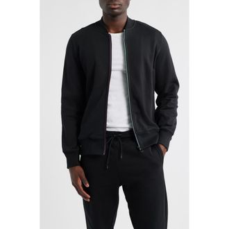 Paul Smith Sports Organic Cotton Zip Sweatshirt in Black at Nordstrom, Size Xx-Large