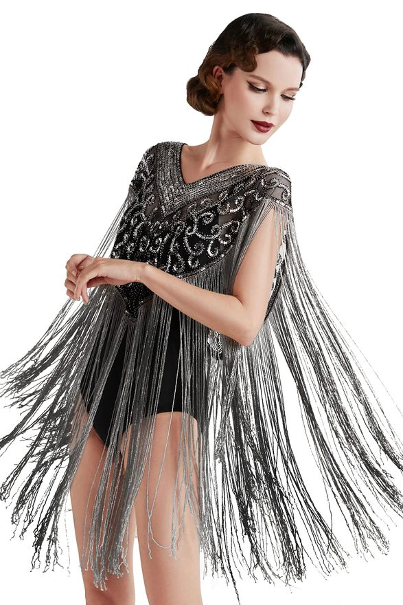 Babeyond 1920s Sequined Peacock Shawl Wraps Fringed Evening Cape Wedding  Bridal Shawl Scarf for Evening Dresses Party, Gold, One Size from 32.00 -  on Stylight