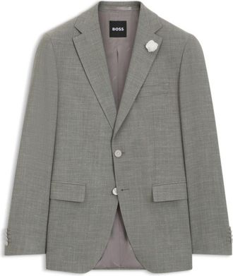BOSS Slim-fit blazer in m&eacute;lange stretch fabric