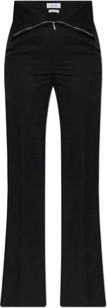 Alexander McQueen Alexander McQueen, Wide Trousers, female, Black, Size: XS High-waisted Trousers