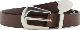 Mango Leather Western Belt in Chocolate at Nordstrom, Size X-Large