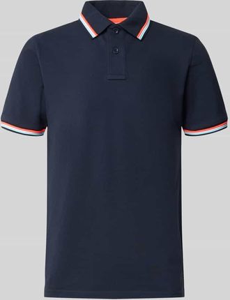 Sundek Slim Fit Poloshirt mit Kontraststreifen Modell Brice in Marine, Gr&ouml;&szlig;e XXL